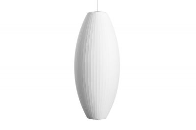 Weiße Nelson Cigar Bubble Pendelleuchte von Hay, moderne Hängelampe für Wohnzimmer und Esszimmer.